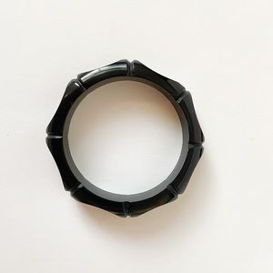Black Bamboo Carved Retro Inspired Bangle